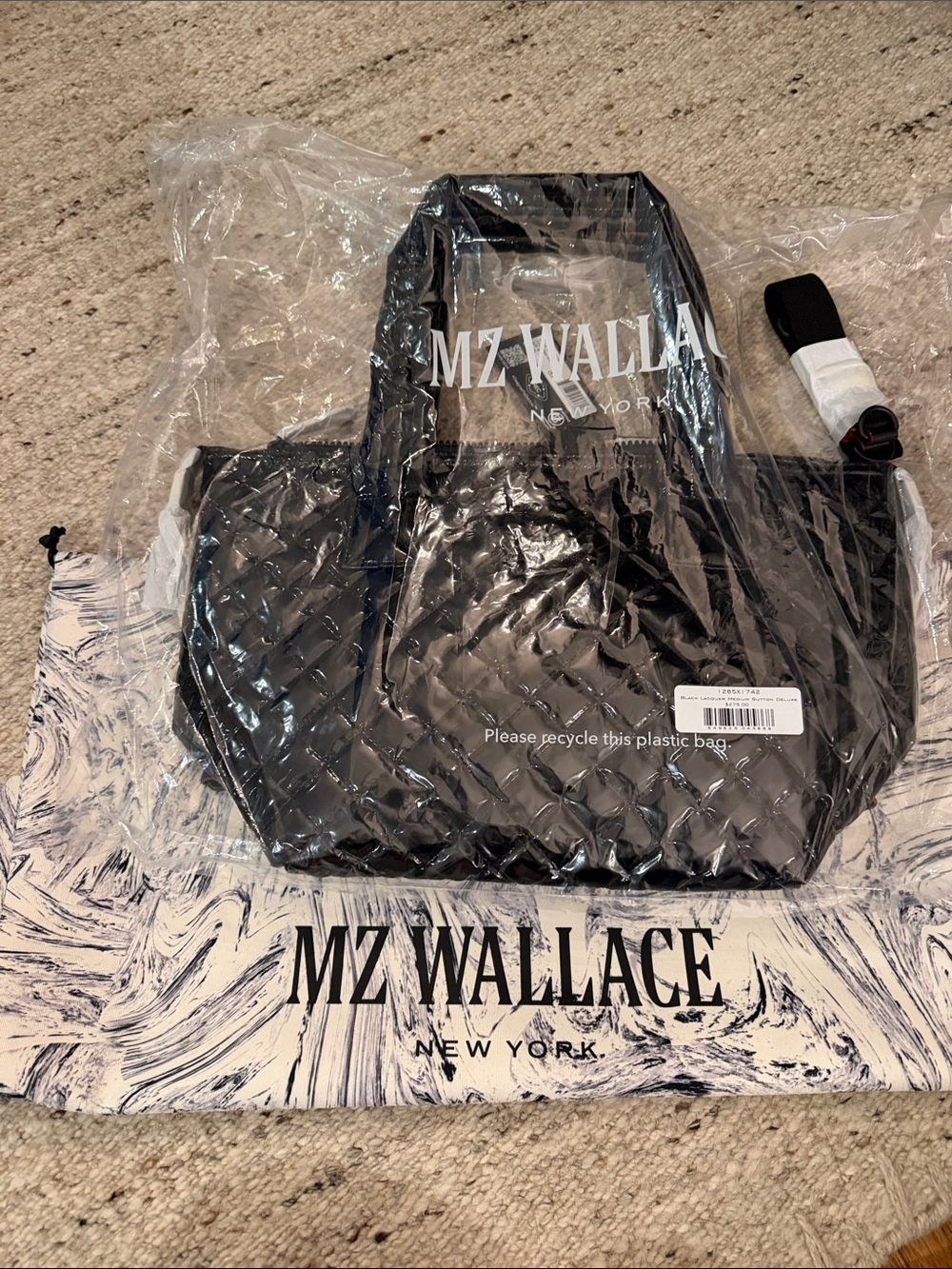 MZ Wallace Black Quilted Tote Bag